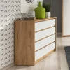 Garnero Arredamenti Cassettiera 93x90h cm 4 cassetti bianco rovere Sweet