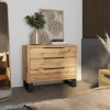 Garnero Arredamenti Cassettiera 100x83h cm 3 cassetti rovere Petra Sale