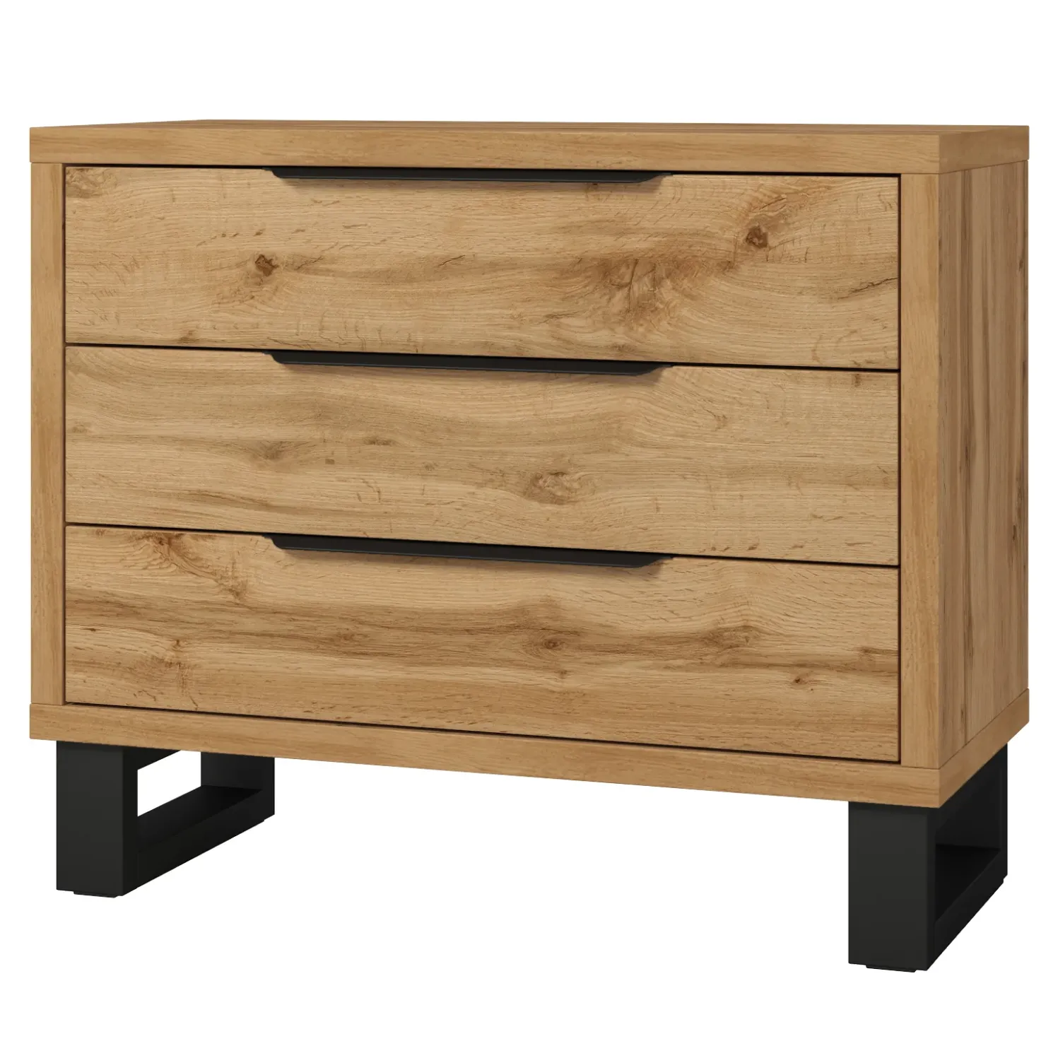 Garnero Arredamenti Cassettiera 100x83h cm 3 cassetti rovere Petra Sale