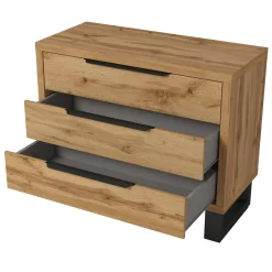Garnero Arredamenti Cassettiera 100x83h cm 3 cassetti rovere Petra Sale