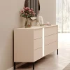 Garnero Arredamenti Cassettiera 134x82h cm 6 cassetti moderna  beige Jolly Outlet
