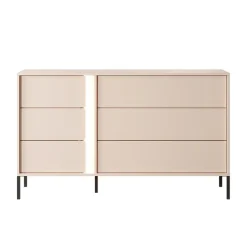 Garnero Arredamenti Cassettiera 134x82h cm 6 cassetti moderna  beige Jolly Outlet