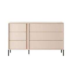 Garnero Arredamenti Cassettiera 134x82h cm 6 cassetti moderna  beige Jolly Outlet