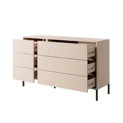 Garnero Arredamenti Cassettiera 134x82h cm 6 cassetti moderna  beige Jolly Outlet