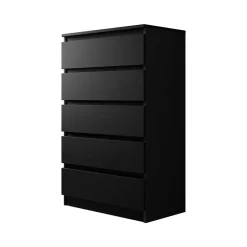 Garnero Arredamenti Cassettiera 70x112h cm 5 cassetti moderna nero Rotterdam Nero Opaco Online