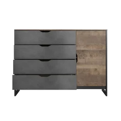 Garnero Arredamenti Cassettiera 138x99h cm 4 cassetti grigio quercia Dable Sale