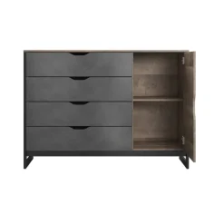 Garnero Arredamenti Cassettiera 138x99h cm 4 cassetti grigio quercia Dable Sale