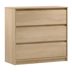 Garnero Arredamenti Cassettiera 92x87h cm 3 cassetti moderna rovere Funny