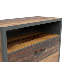 Garnero Arredamenti Cassettiera 91x90h cm 3 cassetti stile soft rovere scuro nero Urbania Online