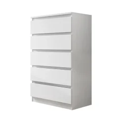 Garnero Arredamenti Cassettiera 70x112h cm 5 cassetti moderna bianco Rotterdam Bianco Opaco Clearance