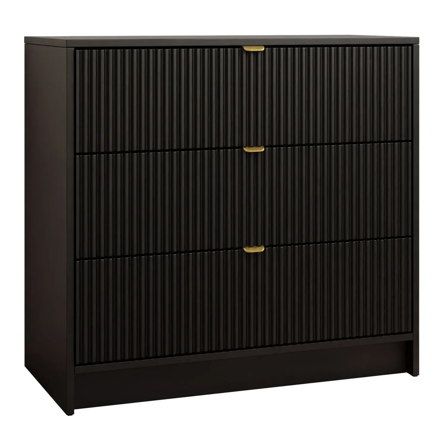 Garnero Arredamenti Cassettiera 80x75h cm 3 cassetti moderna nero Athena Nero Opaco Sale