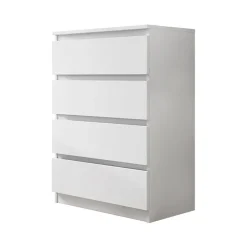 Garnero Arredamenti Cassettiera 70x100h cm 4 cassetti moderna bianco Rotterdam Bianco Opaco