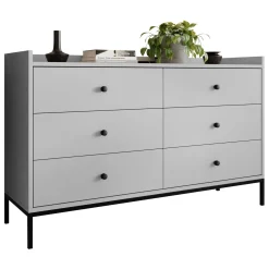 Garnero Arredamenti Cassettiera 130x80h cm design moderno 6 cassetti Pollon Grigio Online