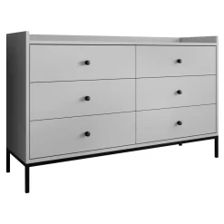Garnero Arredamenti Cassettiera 130x80h cm design moderno 6 cassetti Pollon Grigio Online