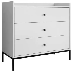 Garnero Arredamenti Cassettiera 80x80h cm design moderno 3 cassetti bianco Pollon Bianco Opaco Best