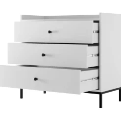 Garnero Arredamenti Cassettiera 80x80h cm design moderno 3 cassetti bianco Pollon Bianco Opaco Best