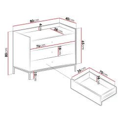 Garnero Arredamenti Cassettiera 80x80h cm design moderno 3 cassetti nero Pollon Nero Opaco Clearance