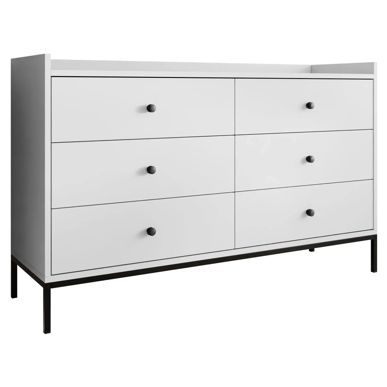 Garnero Arredamenti Cassettiera 130x80h cm design moderno 6 cassetti bianco Pollon Bianco Opaco Clearance