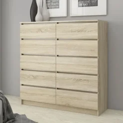 Garnero Arredamenti Cassettiera 120x120h cm moderna 10 cassetti Living Rovere Best