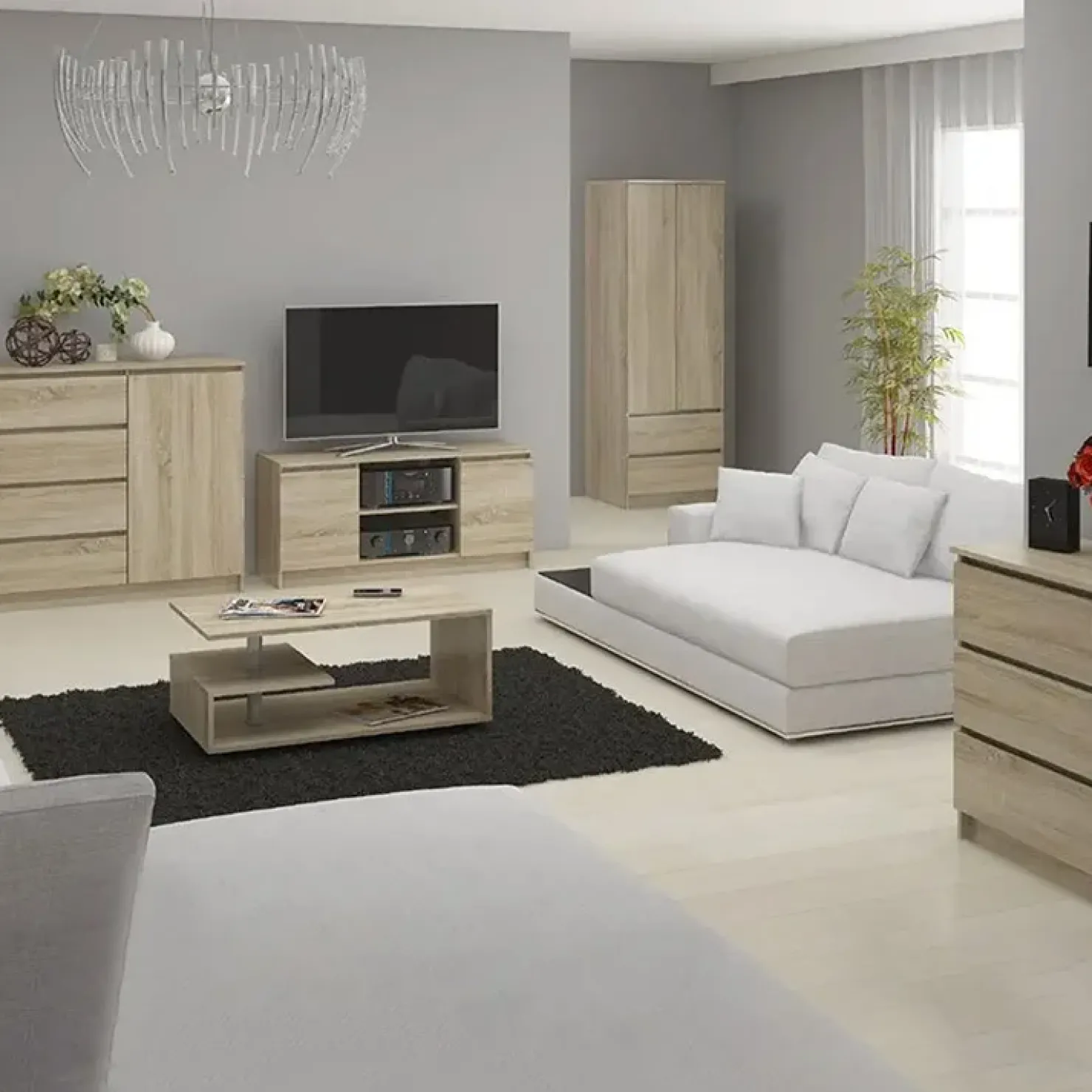 Garnero Arredamenti Cassettiera 120x120h cm moderna 10 cassetti Living Rovere Best