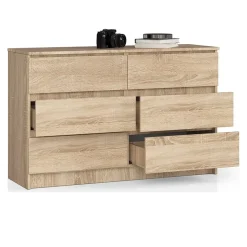 Garnero Arredamenti Cassettiera 120x77h cm moderna 6 cassetti Living Rovere New