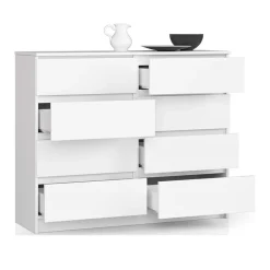 Garnero Arredamenti Cassettiera 120x100h cm moderna 8 cassetti bianco Living Bianco Opaco Hot