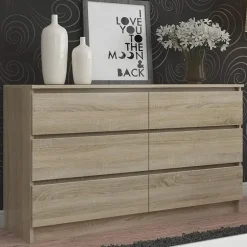 Garnero Arredamenti Cassettiera 160x77h cm moderna 6 cassetti Living Rovere Online