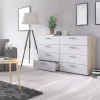 Garnero Arredamenti Cassettiera 138x83h cm moderna bianco lucido rovere Betty Gihome® New
