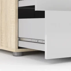 Garnero Arredamenti Cassettiera 138x83h cm moderna bianco lucido rovere Betty Gihome® New