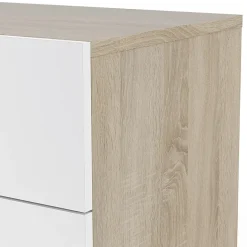 Garnero Arredamenti Cassettiera 138x83h cm moderna bianco lucido rovere Betty Gihome® New