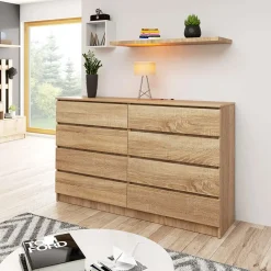 Garnero Arredamenti Cassettiera 160x100h cm moderna 8 cassetti Living Rovere Discount