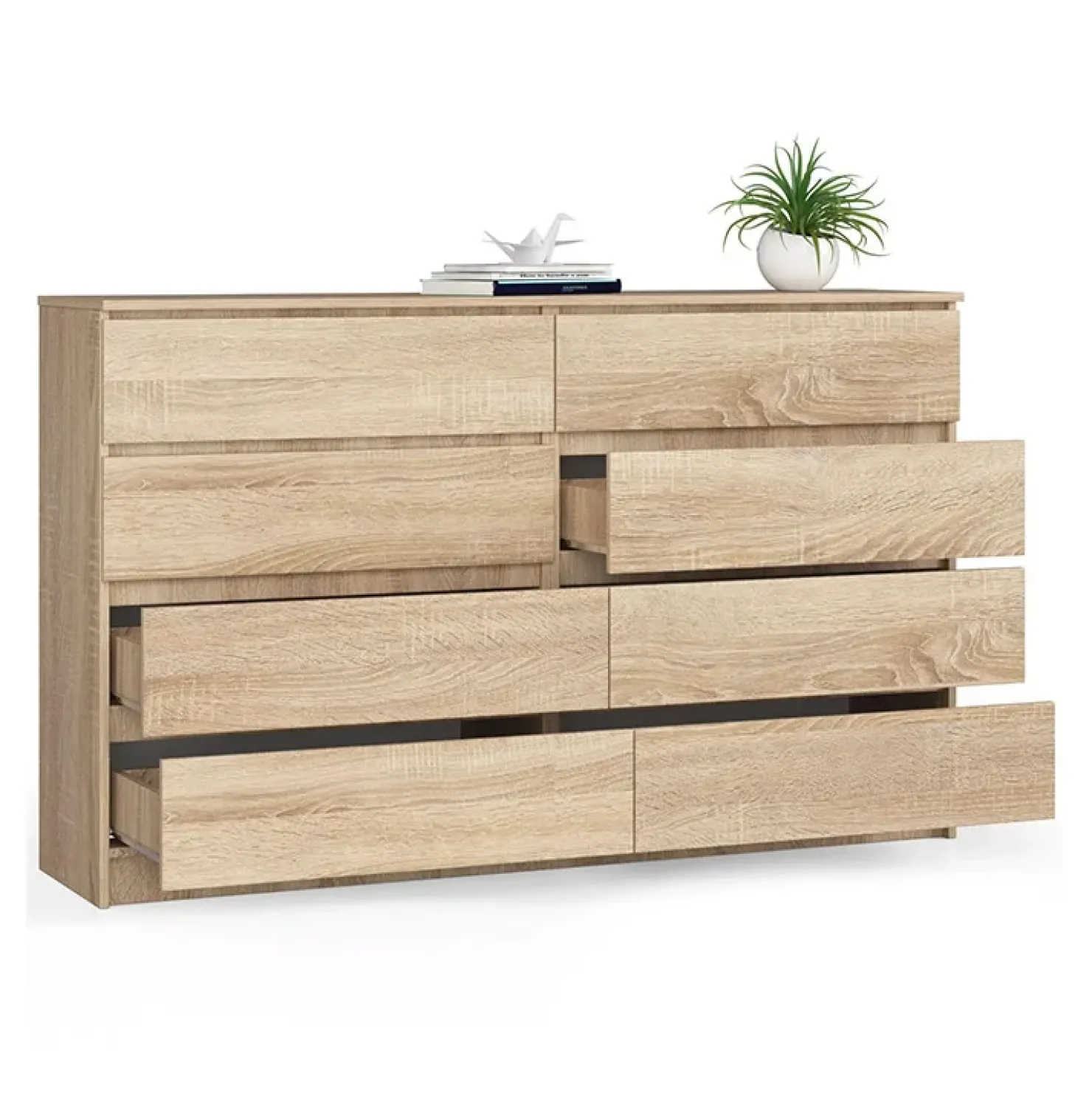 Garnero Arredamenti Cassettiera 160x100h cm moderna 8 cassetti Living Rovere Discount