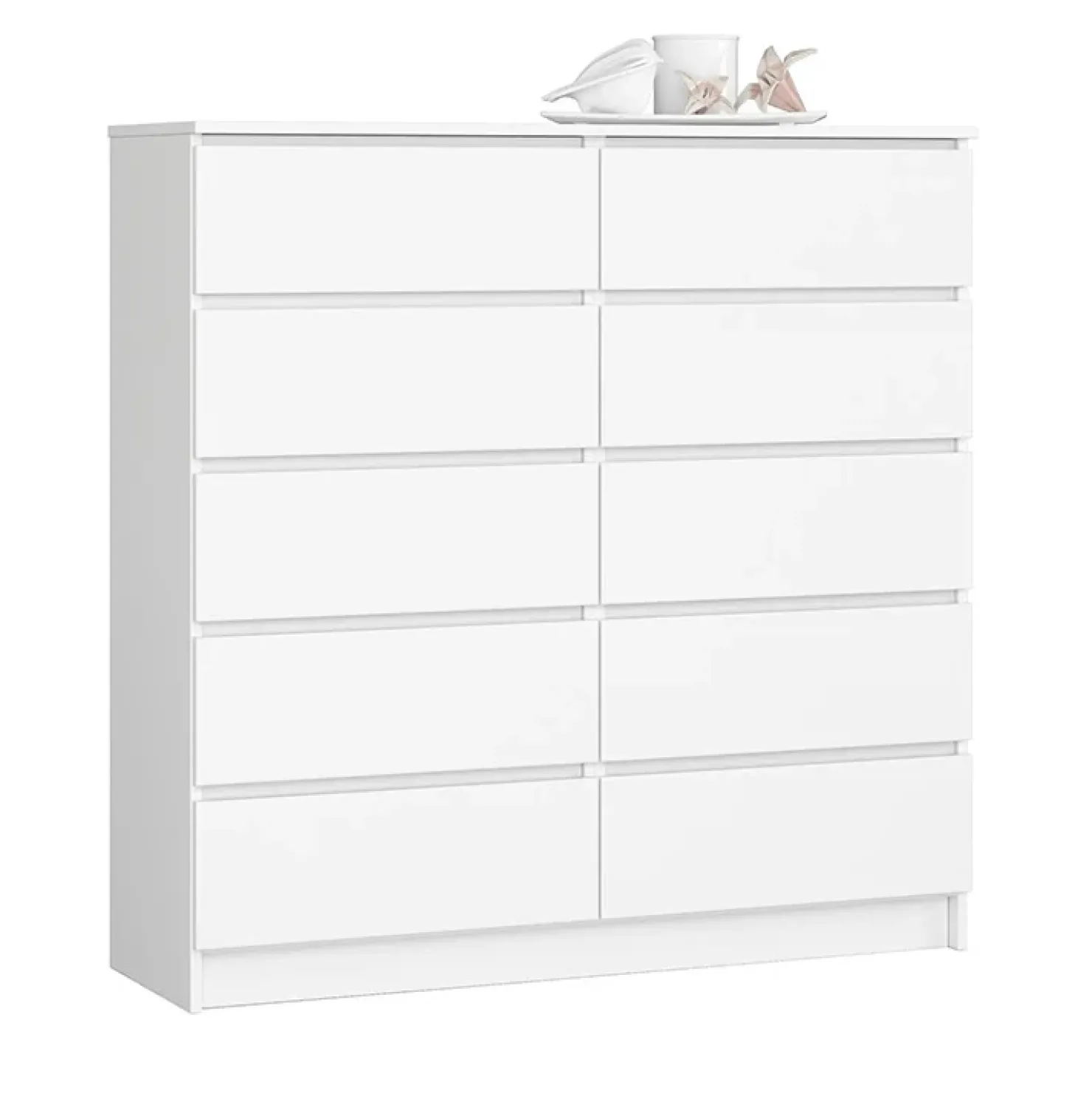 Garnero Arredamenti Cassettiera 120x120h cm moderna 10 cassetti bianco Living Bianco Opaco Outlet