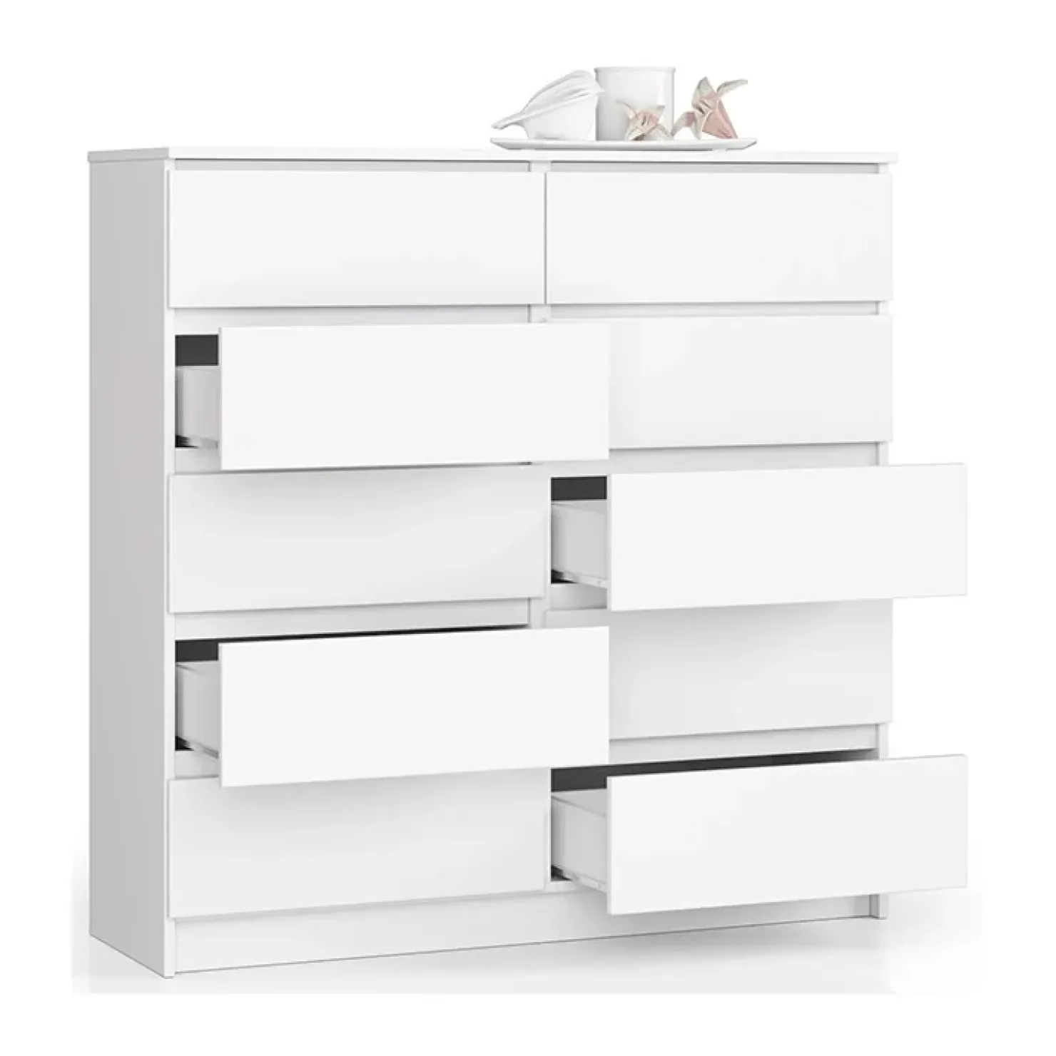 Garnero Arredamenti Cassettiera 120x120h cm moderna 10 cassetti bianco Living Bianco Opaco Outlet