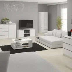 Garnero Arredamenti Cassettiera 120x120h cm moderna 10 cassetti bianco Living Bianco Opaco Outlet