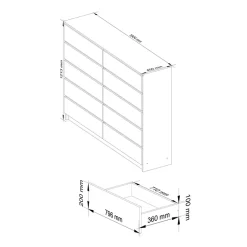Garnero Arredamenti Cassettiera 160x120h cm moderna 10 cassetti Living Rovere Best