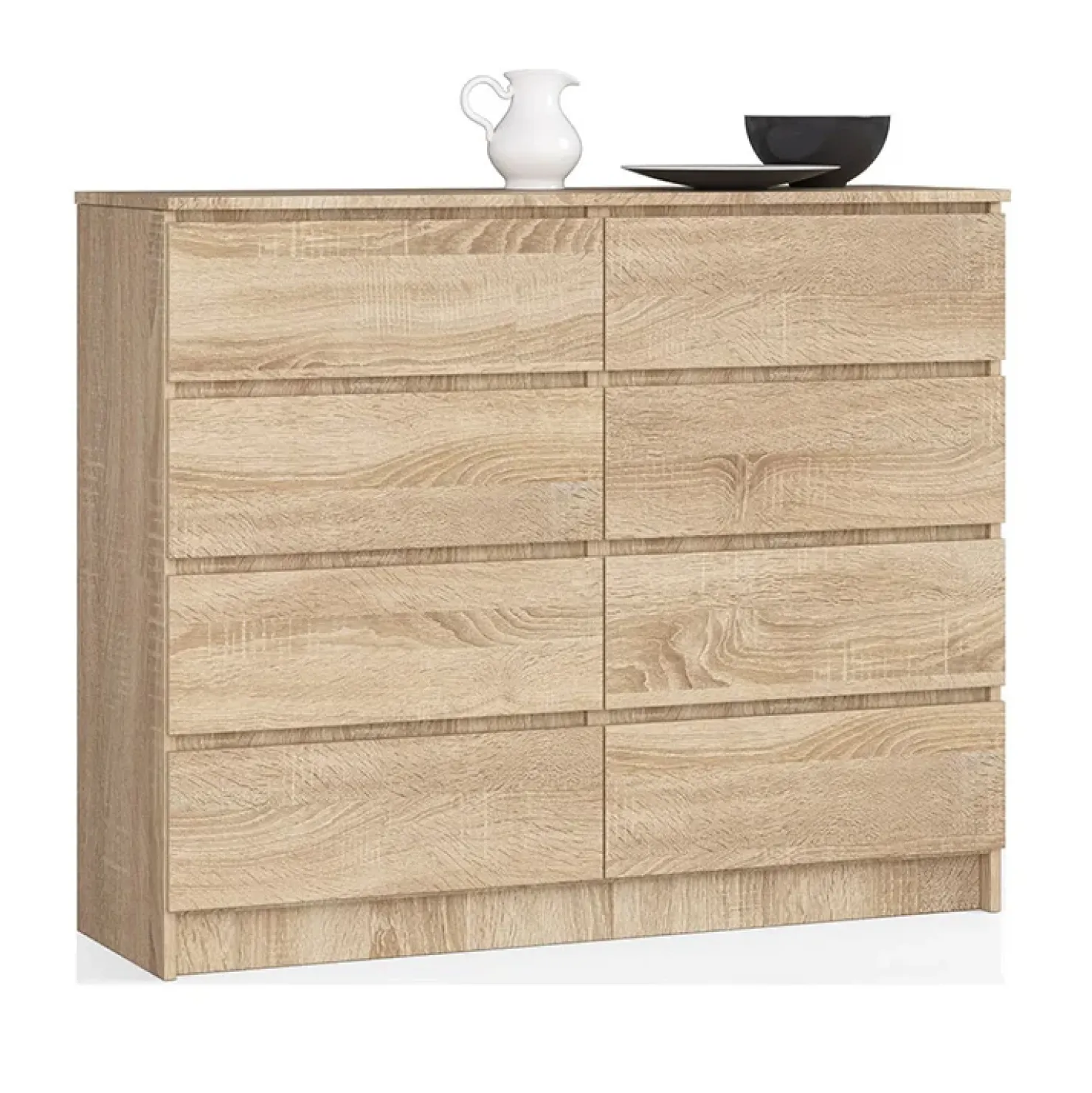 Garnero Arredamenti Cassettiera 120x100h cm moderna 8 cassetti Living Rovere Outlet