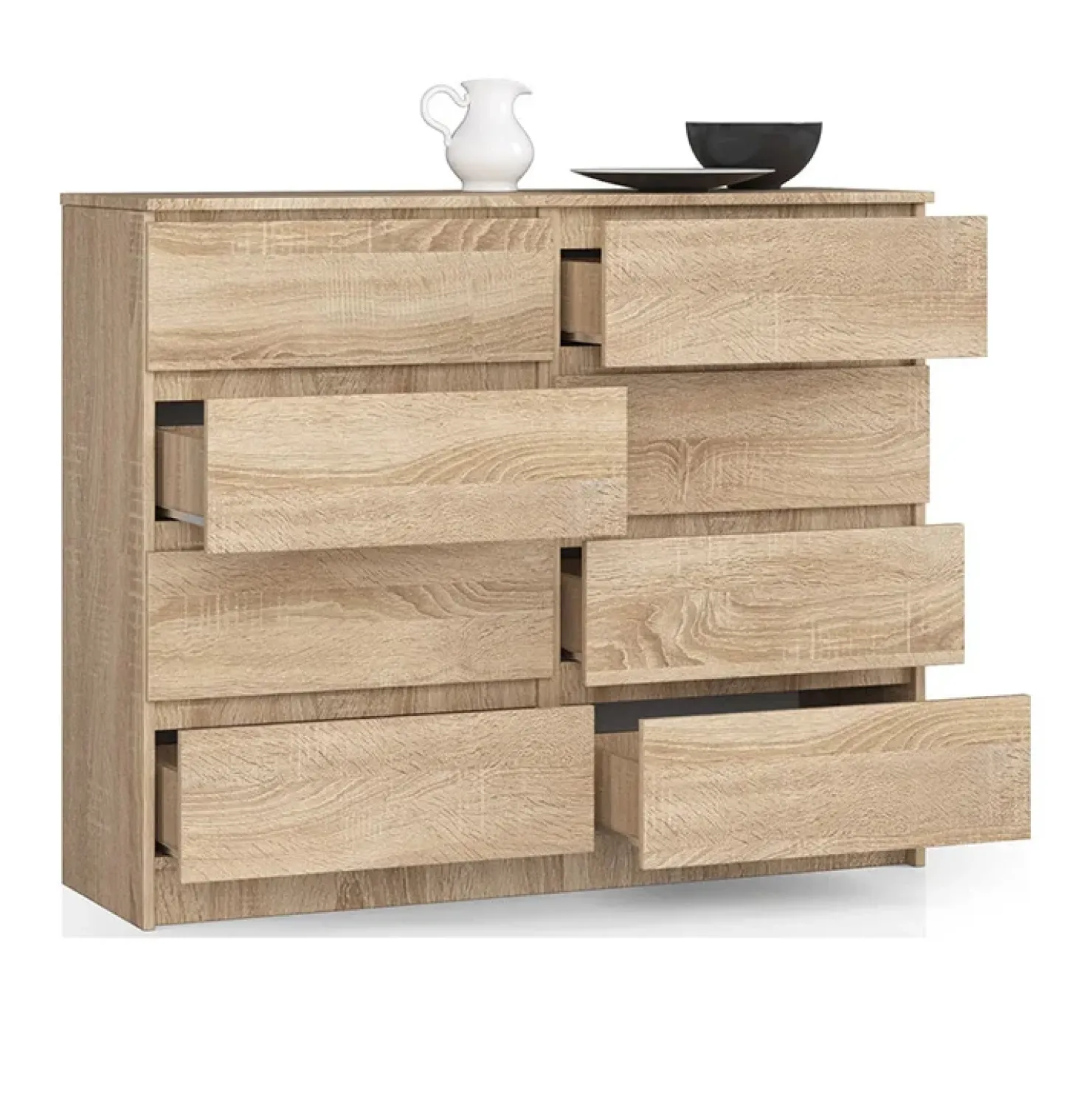 Garnero Arredamenti Cassettiera 120x100h cm moderna 8 cassetti Living Rovere Outlet