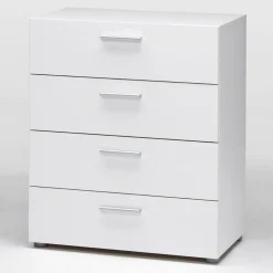 Garnero Arredamenti Cassettiera 70x82h cm moderna 4 cassetti bianco opaco Debby Gihome® Hot