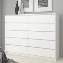 Garnero Arredamenti Cassettiera 160x120h cm moderna 10 cassetti bianco Living Bianco Opaco Online