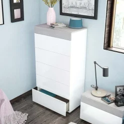 Garnero Arredamenti Cassettiera 61x118h cm moderna bianco cemento Idra Online
