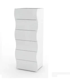 Garnero Arredamenti Cassettiera 50x122h cm moderna bianco lucido Sea Gihome® Sale