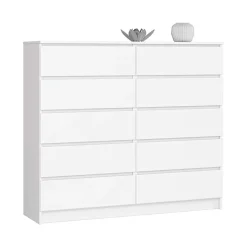 Garnero Arredamenti Cassettiera 140x120h cm moderna 10 cassetti bianco Living Bianco Opaco Best