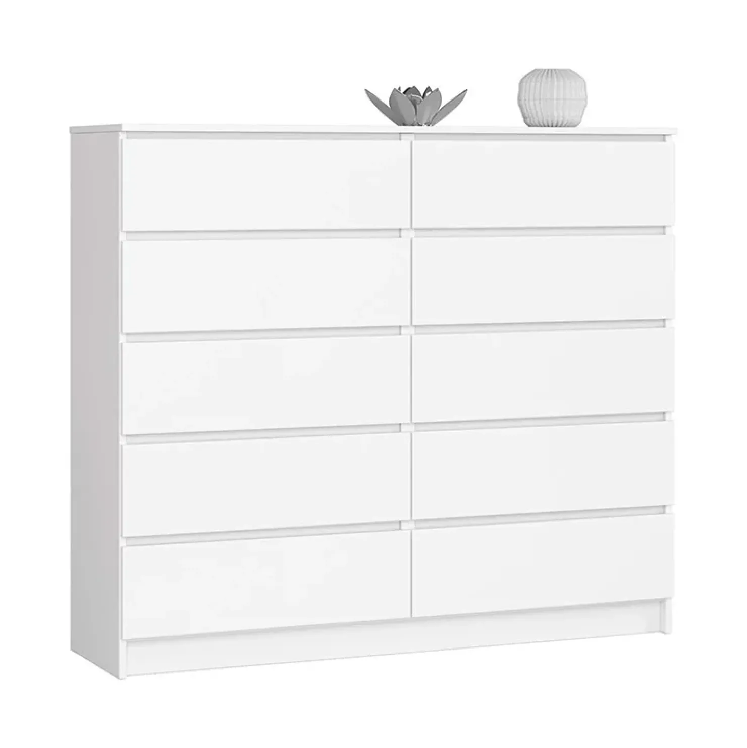 Garnero Arredamenti Cassettiera 140x120h cm moderna 10 cassetti bianco Living Bianco Opaco Best