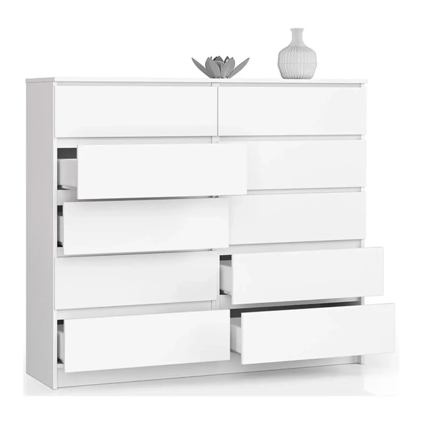 Garnero Arredamenti Cassettiera 140x120h cm moderna 10 cassetti bianco Living Bianco Opaco Best