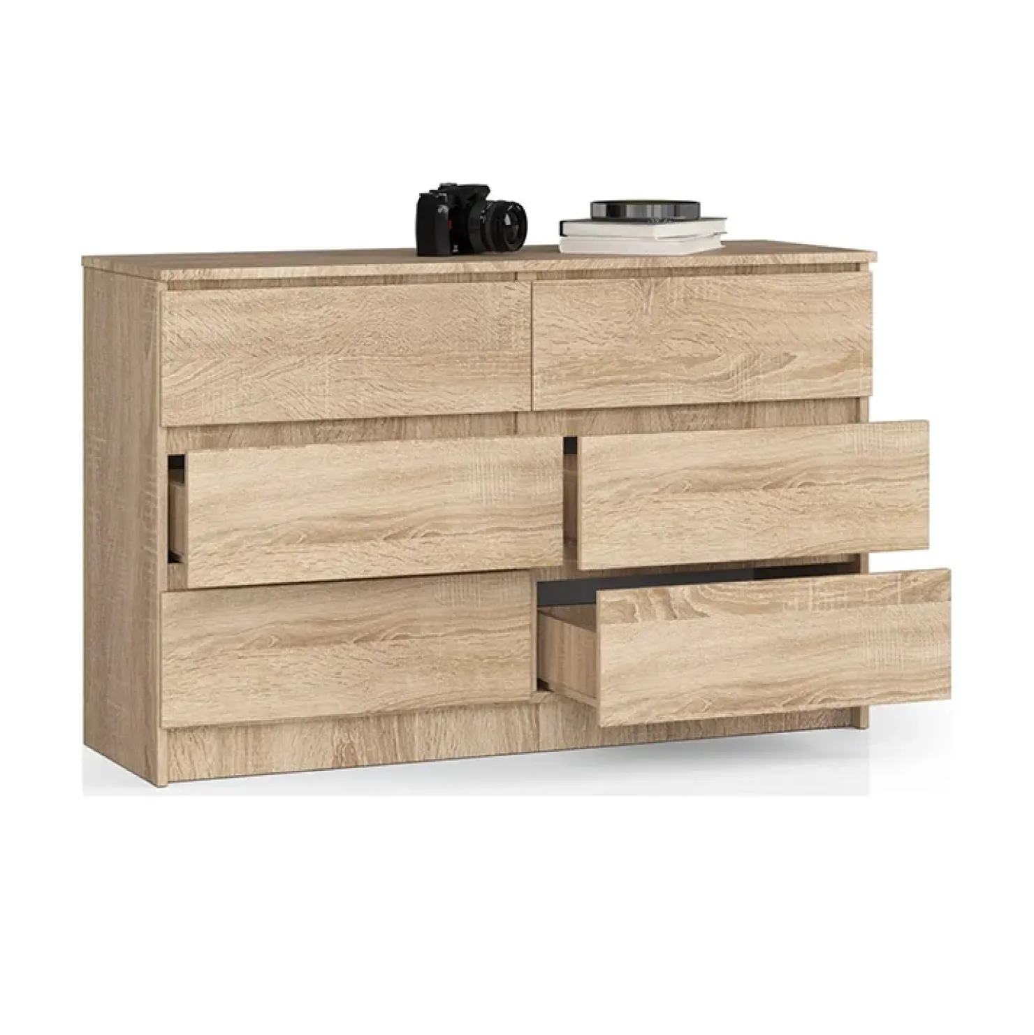 Garnero Arredamenti Cassettiera 140x77h cm moderna 6 cassetti Living Rovere Online