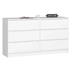 Garnero Arredamenti Cassettiera 140x77h cm moderna 6 cassetti bianco Living Bianco Opaco Online
