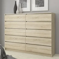 Garnero Arredamenti Cassettiera 140x120h cm moderna 10 cassetti Living Rovere New