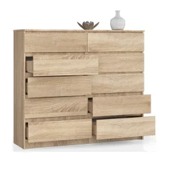 Garnero Arredamenti Cassettiera 140x120h cm moderna 10 cassetti Living Rovere New