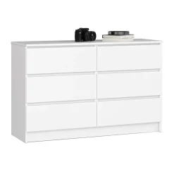 Garnero Arredamenti Cassettiera 120x77h cm moderna 6 cassetti bianco Living Bianco Opaco Discount